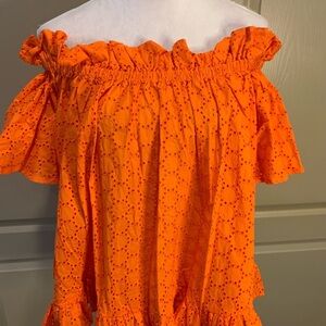 NWT ASOS Eyelet Off the Shoulder Ruffle Top 6